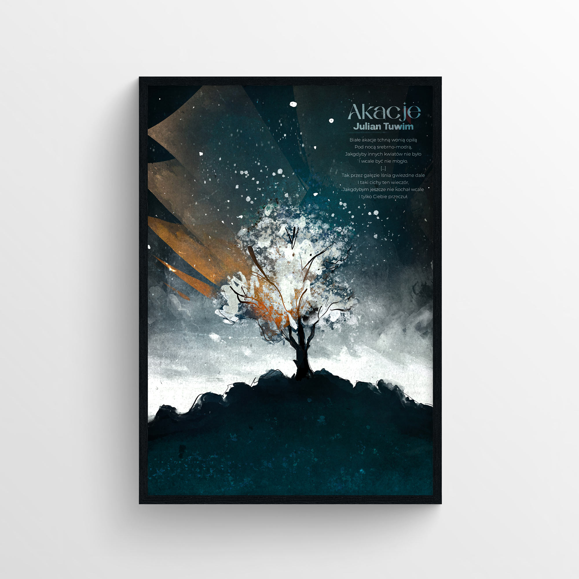 Plakat poezyjny 'Akacje'