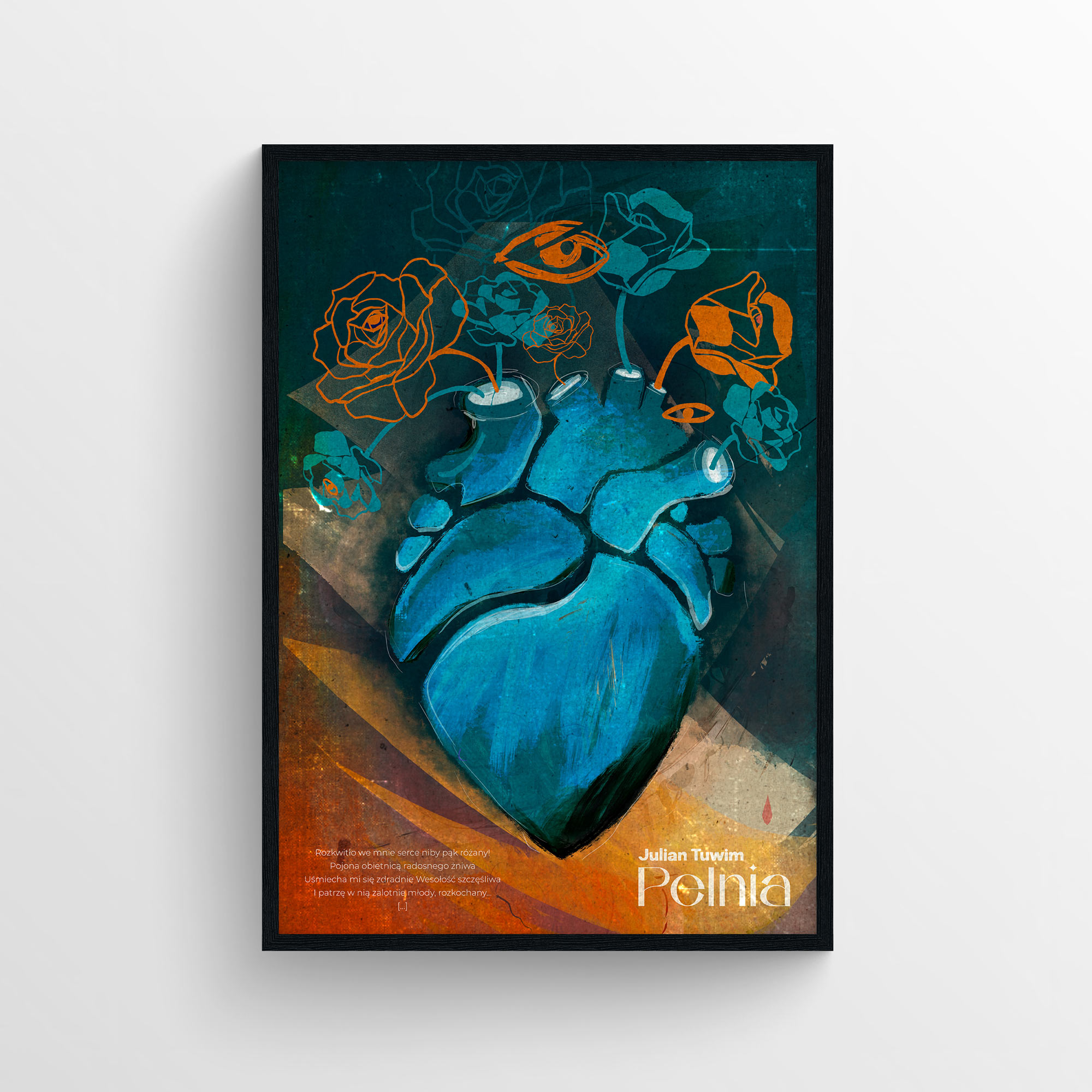 Plakat poezyjny 'Pełnia' | Julian Tuwim