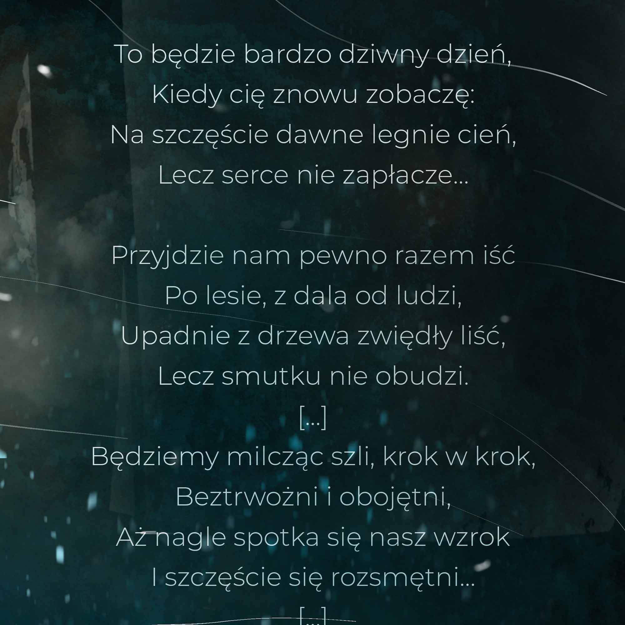 Plakat poezyjny 'To będzie bardzo dziwny dzień'