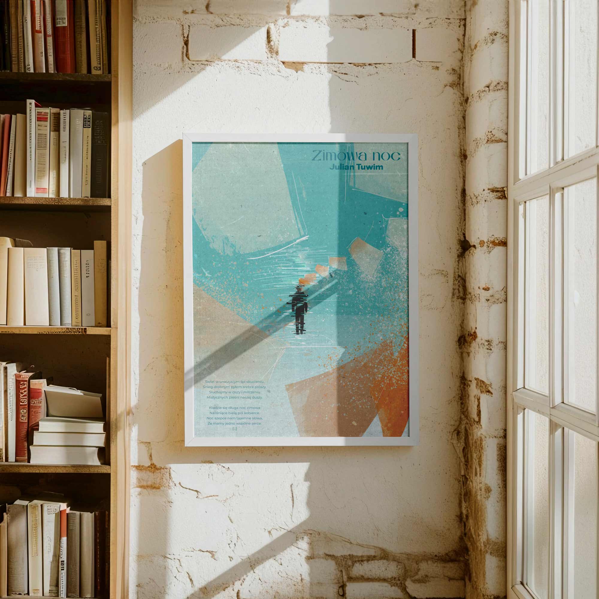 Plakat poezyjny 'Zimowa noc'